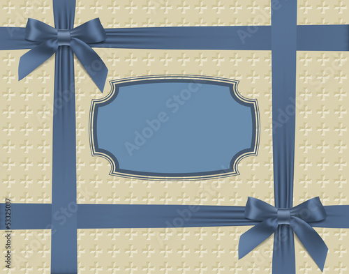 Blue bows on textured background