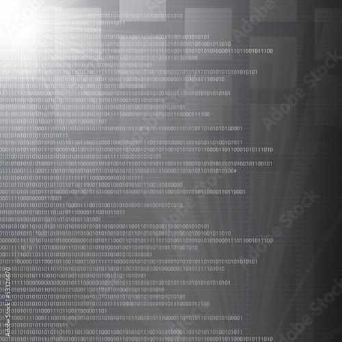High tech binary number abstract silver background