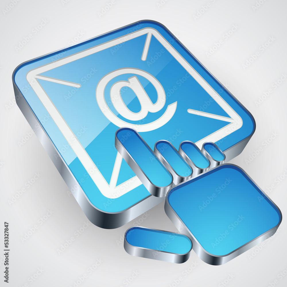 E-mail button with blue hand cursor E-mail button with blue hand cursor