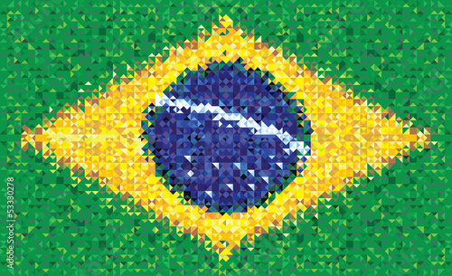 Brazil flag, vector texture of Brasil
