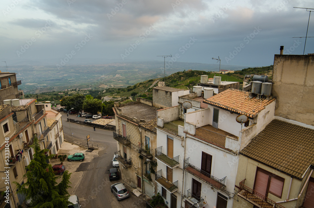 Fototapeta premium Mountain town - Caltabellotta, Sicily, Italy