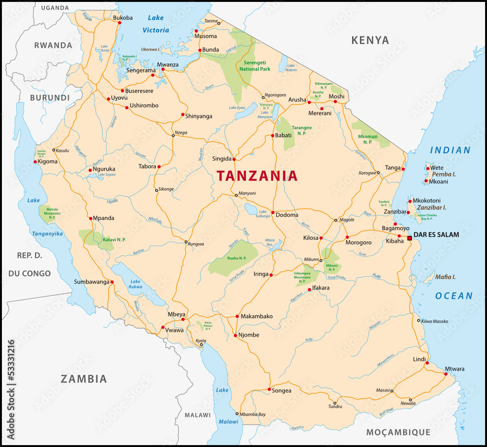 Tanzania map