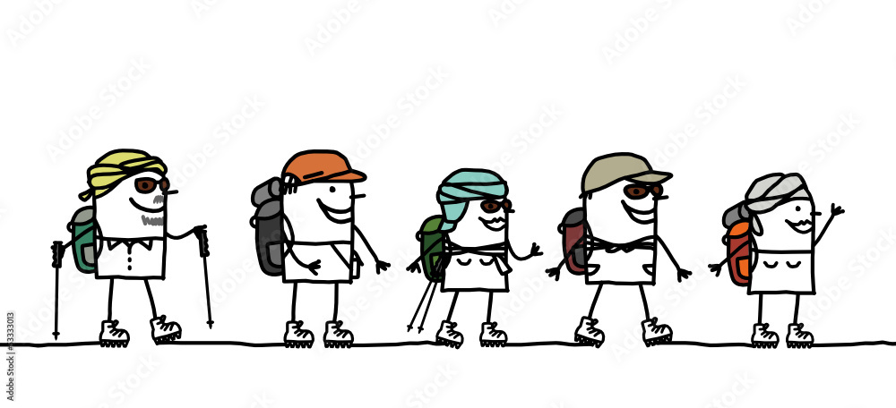 Naklejka premium hikers & desert