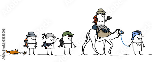 tourists in desert
