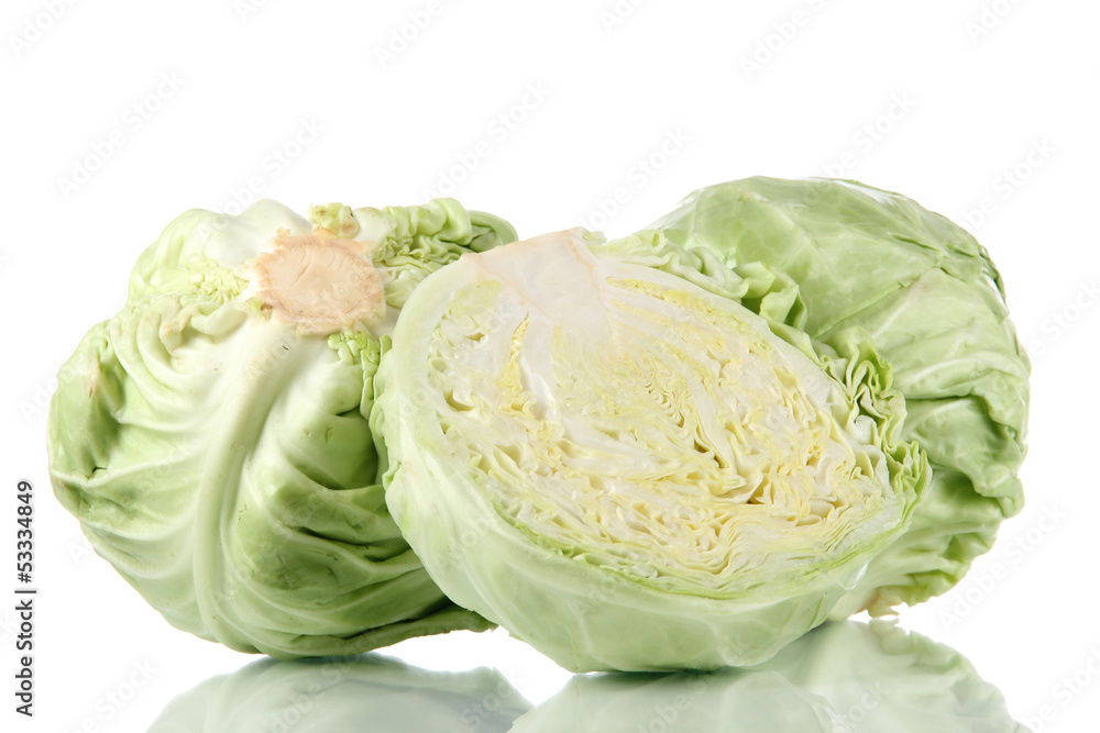 Cabbage isolated on white Cabbage isolated on white