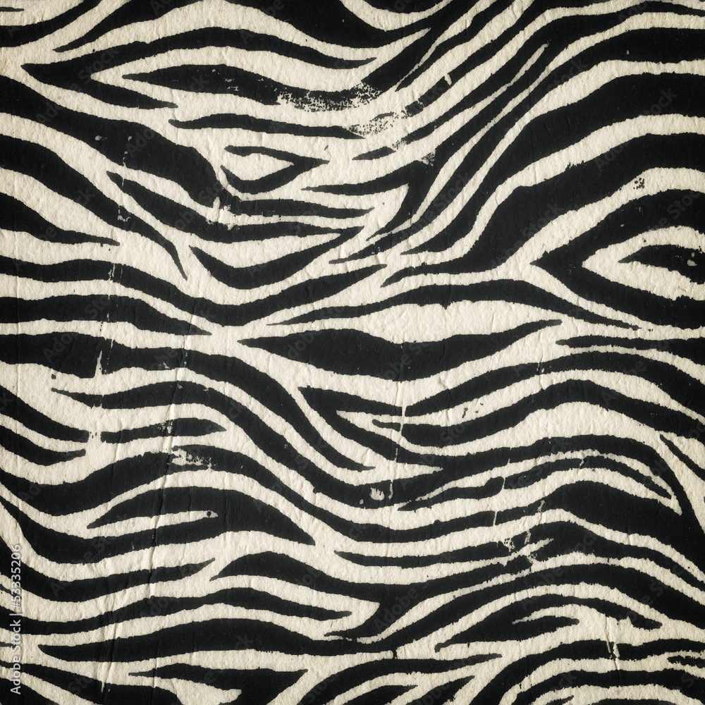 Vintage zebra seamless pattern - obrazy, fototapety, plakaty 