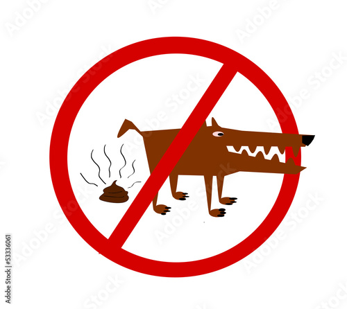 dog poop prohibited sign