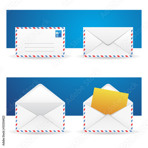 vector envelop and letter icon