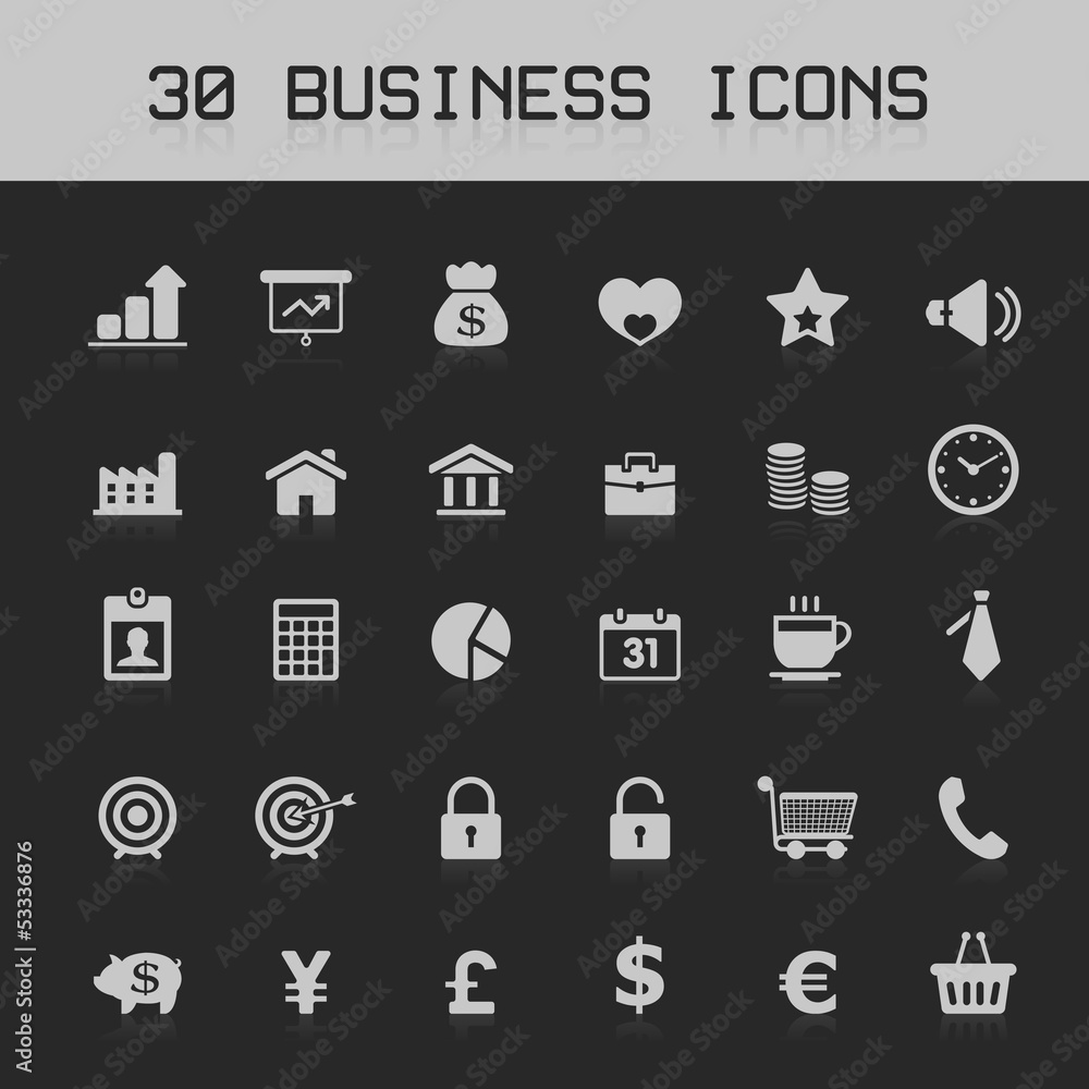 Light Business Design elements icon set Light Business Design elements icon set