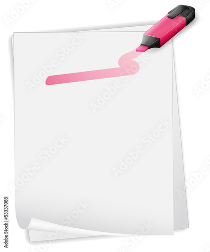 A paper with a line of a marker