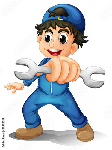 A cute male mechanic