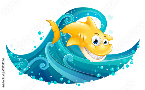A shark diving