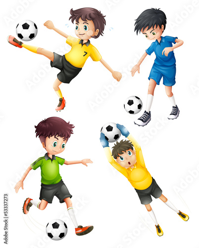 Four football players