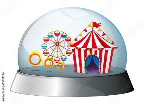 A carnival inside a dome