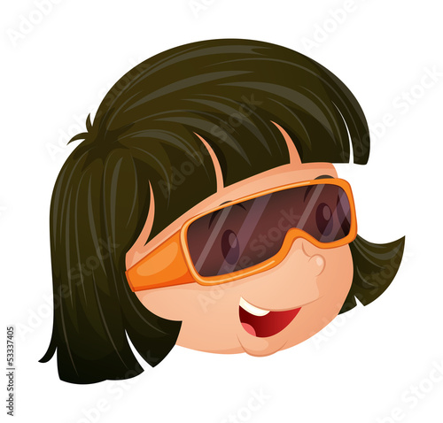A girl wearing an eyeglass