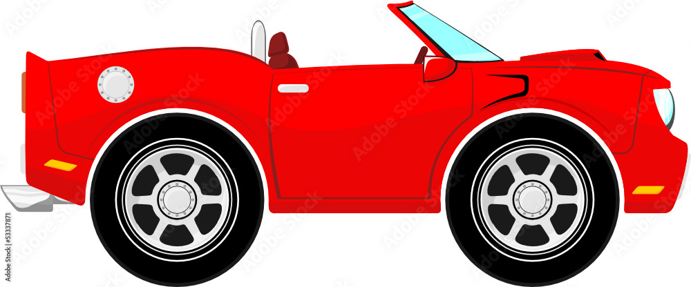 red convertible car cartoon Stock Vector | Adobe Stock
