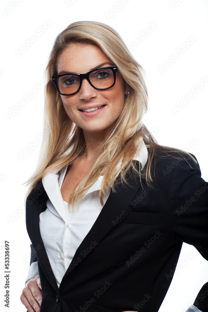 Gorgeous blond woman wearing glasses Gorgeous blond woman wearing glasses