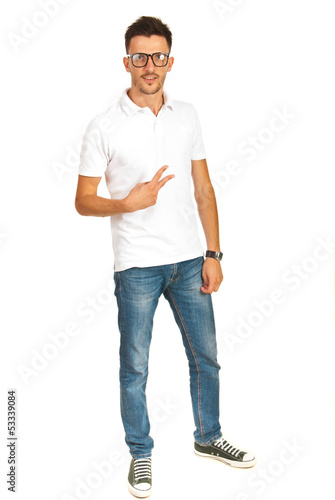 Casual man with white t-shirt