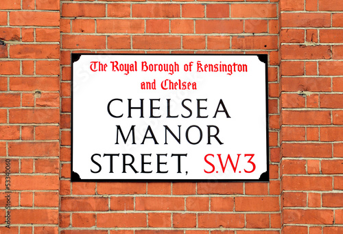 Chelsea Manor street, London street sign