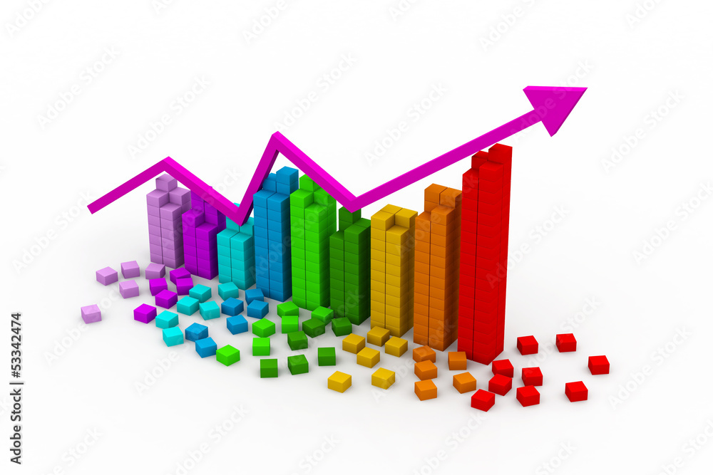 3d graph showing rise in profits or earnings 3d graph showing rise in profits or earnings