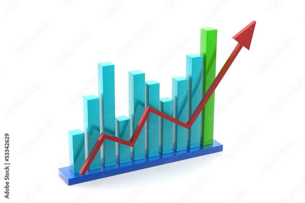 3d rendered business graph 3d rendered business graph
