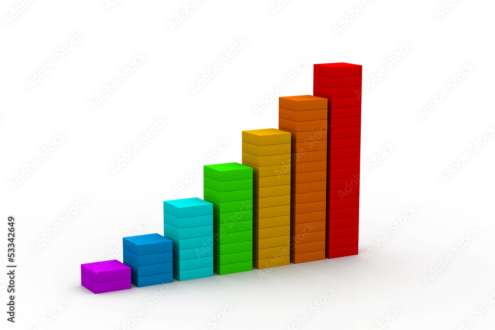 Business Graph in 3d on white background Business Graph in 3d on white background