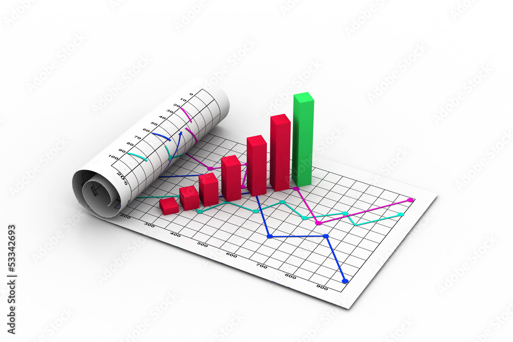 Business graph with chart.