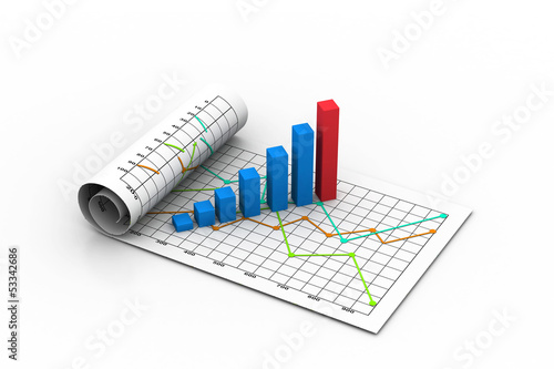 Business graph with chart