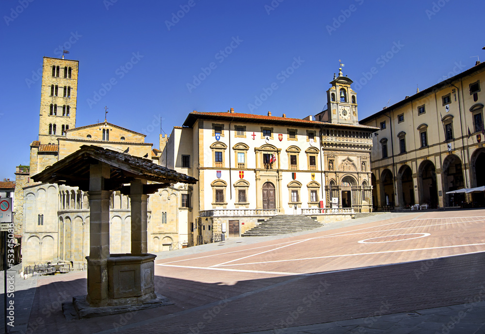 Piazza Grande di Arezzo, Toscana, Italia