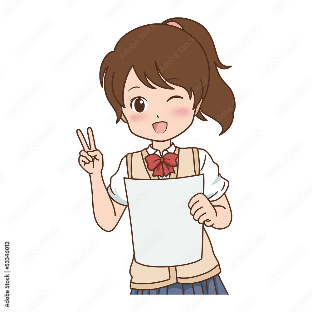 女の子/Vサイン