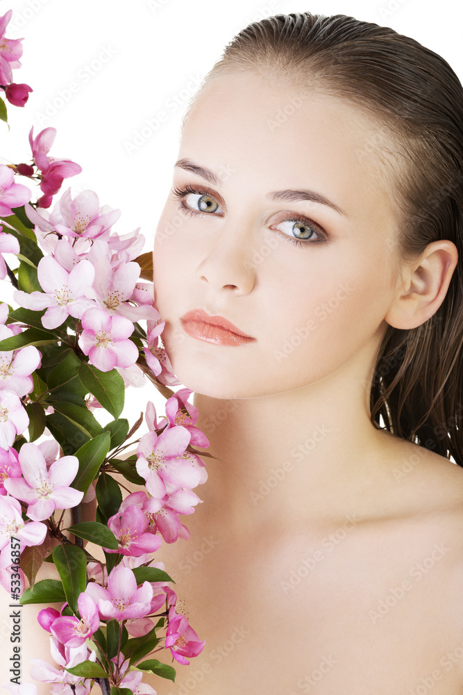 Beautiful face of spa woman with healthy clean skin. Beautiful face of spa woman with healthy clean skin.