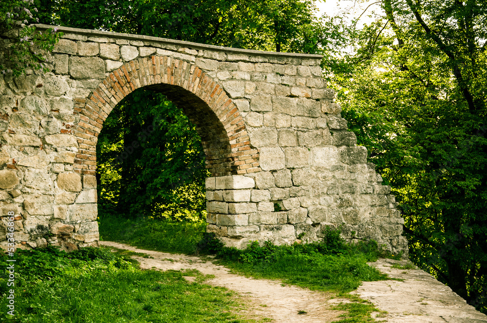 An ancient arch in the forest