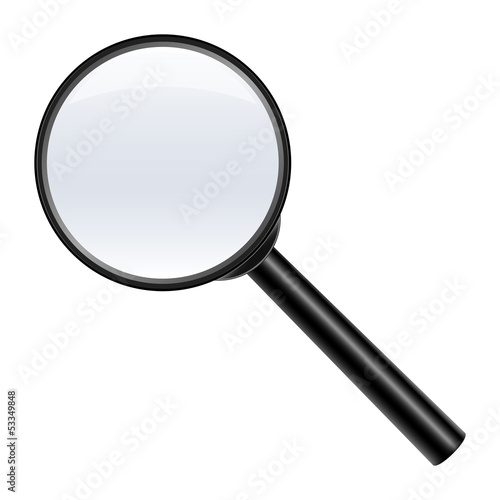 magnifying glass on white background, vector illustration