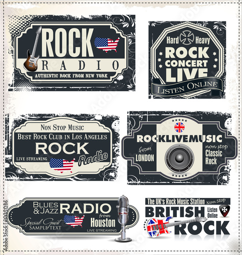 Rock music radio station labels