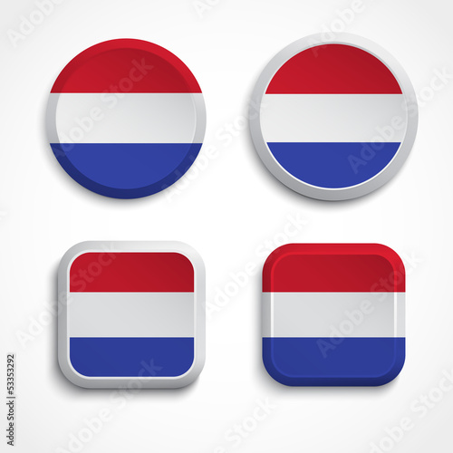 Holland flag buttons