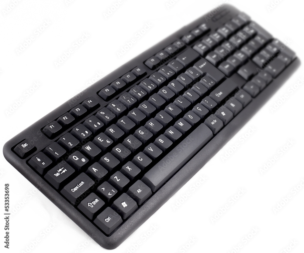 Black Computer Keyboard on White Background Black Computer Keyboard on White Background