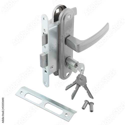 Door lock assembly on White Background