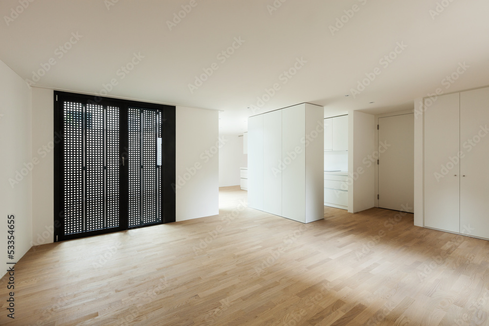 Fototapeta premium interior new house, view wide room with kitchen