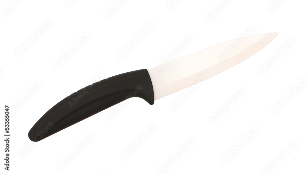 Chefs ceramic knife on a white background Chefs ceramic knife on a white background