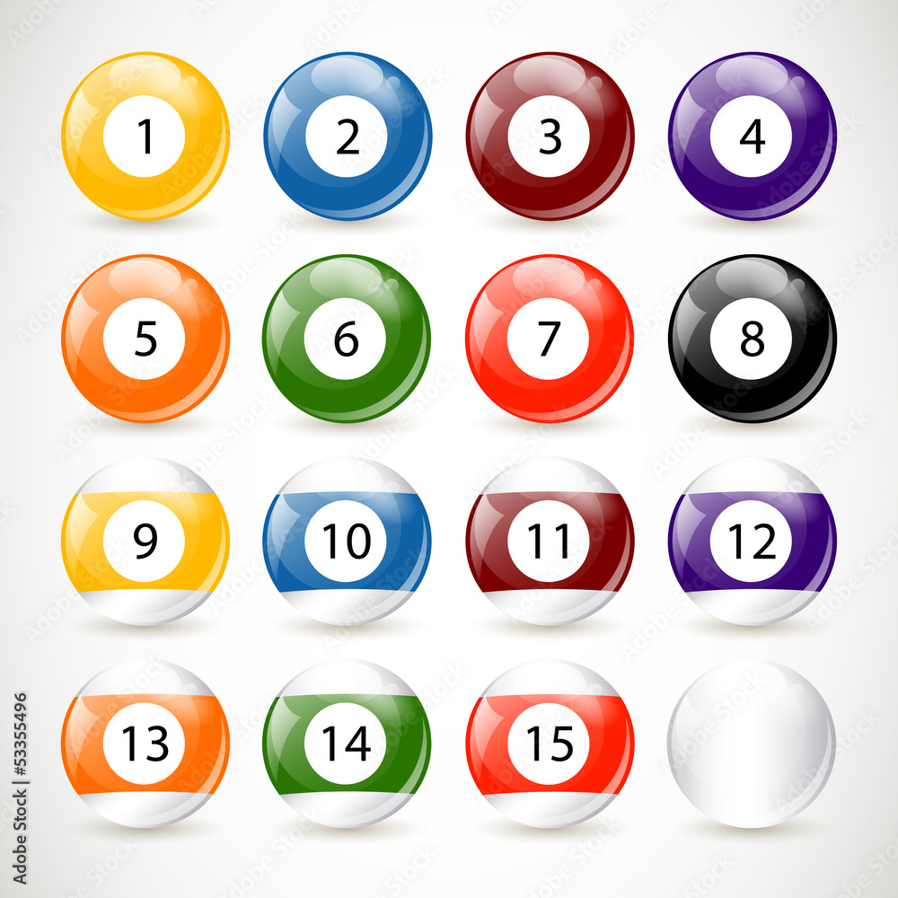 Vector Illustration of Billiard Balls