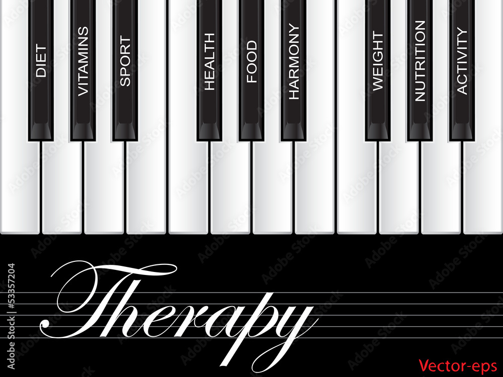 Fototapeta premium Vector therapy piano word cloud