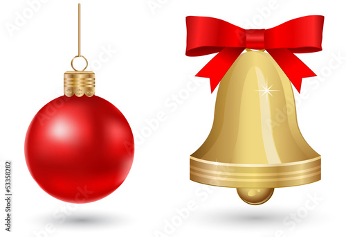 christmas bell and ball