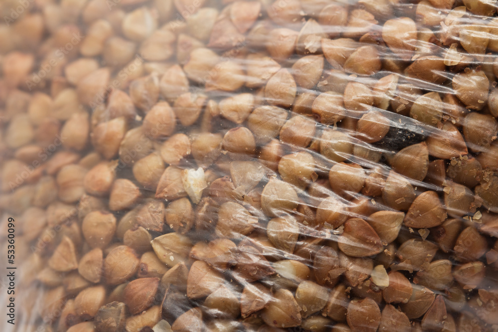 Obraz premium buckwheat in a plastic bag