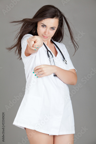 Portrait of a friendly female doctor.  happy young smiling femal