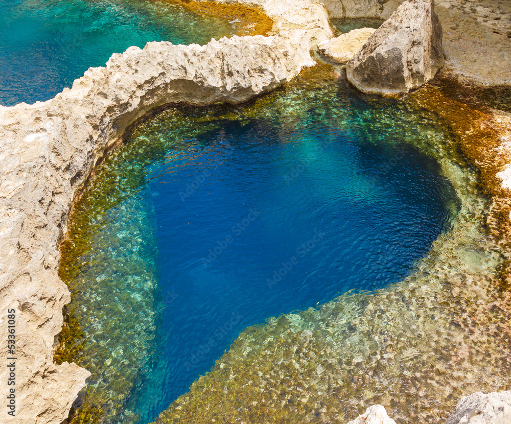 underwater cave in the form of heart