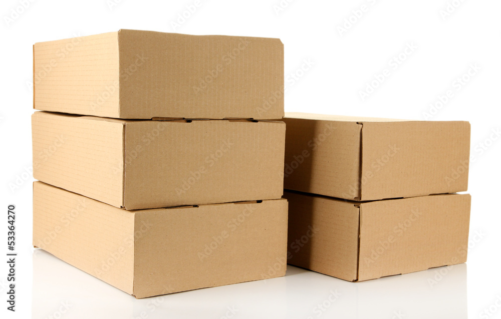 Parcels boxes, isolated on white Parcels boxes, isolated on white