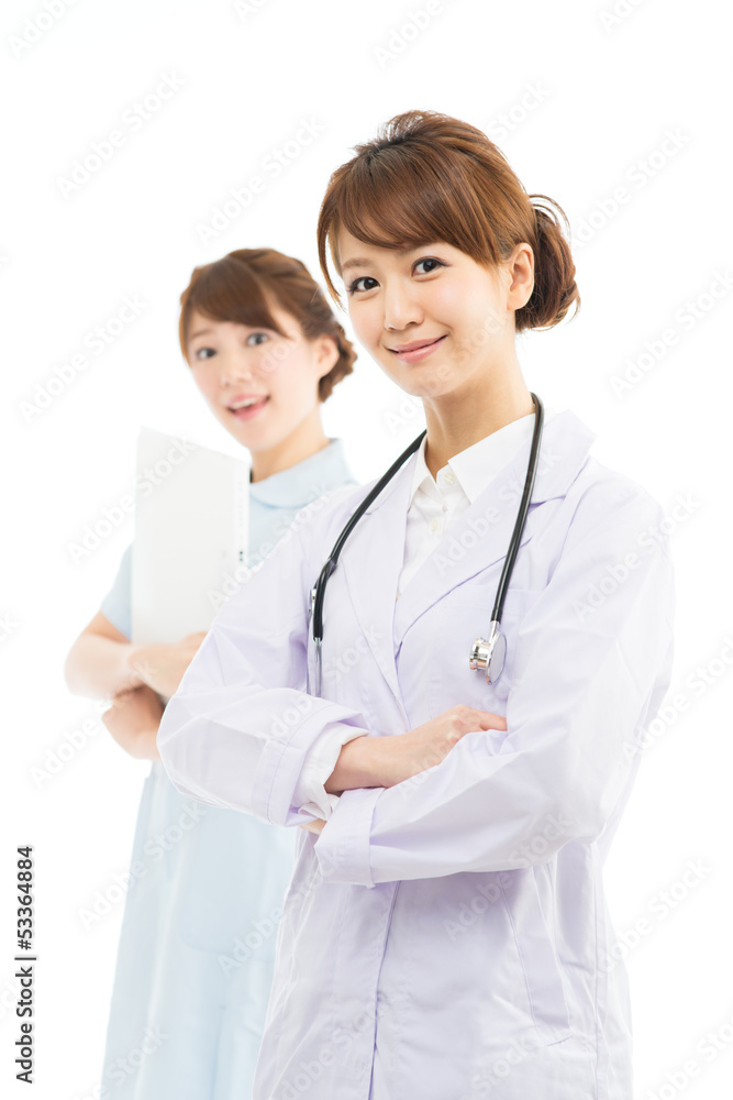 Beautiful asian hospital staff isolated on white backgroound Beautiful asian hospital staff isolated on white backgroound