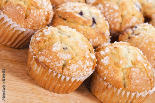 Golden brown blueberry muffins