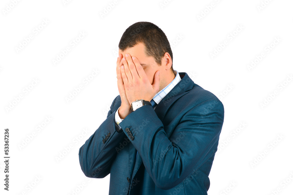 Portrait of an upset business man Portrait of an upset business man