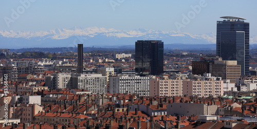 vue aérienne de la ville de lyon